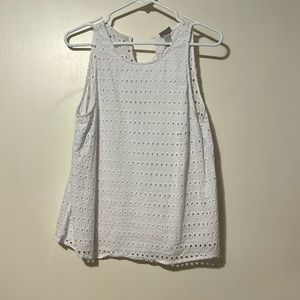 White Linen tank top, size M
